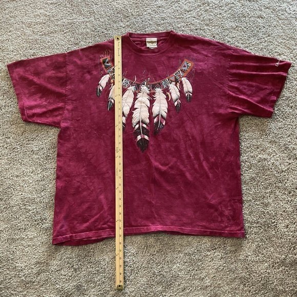 Next Level Mens sz XL Purple tee t-shirt Feather Native American Y2k USA Made - Picture 8 of 10